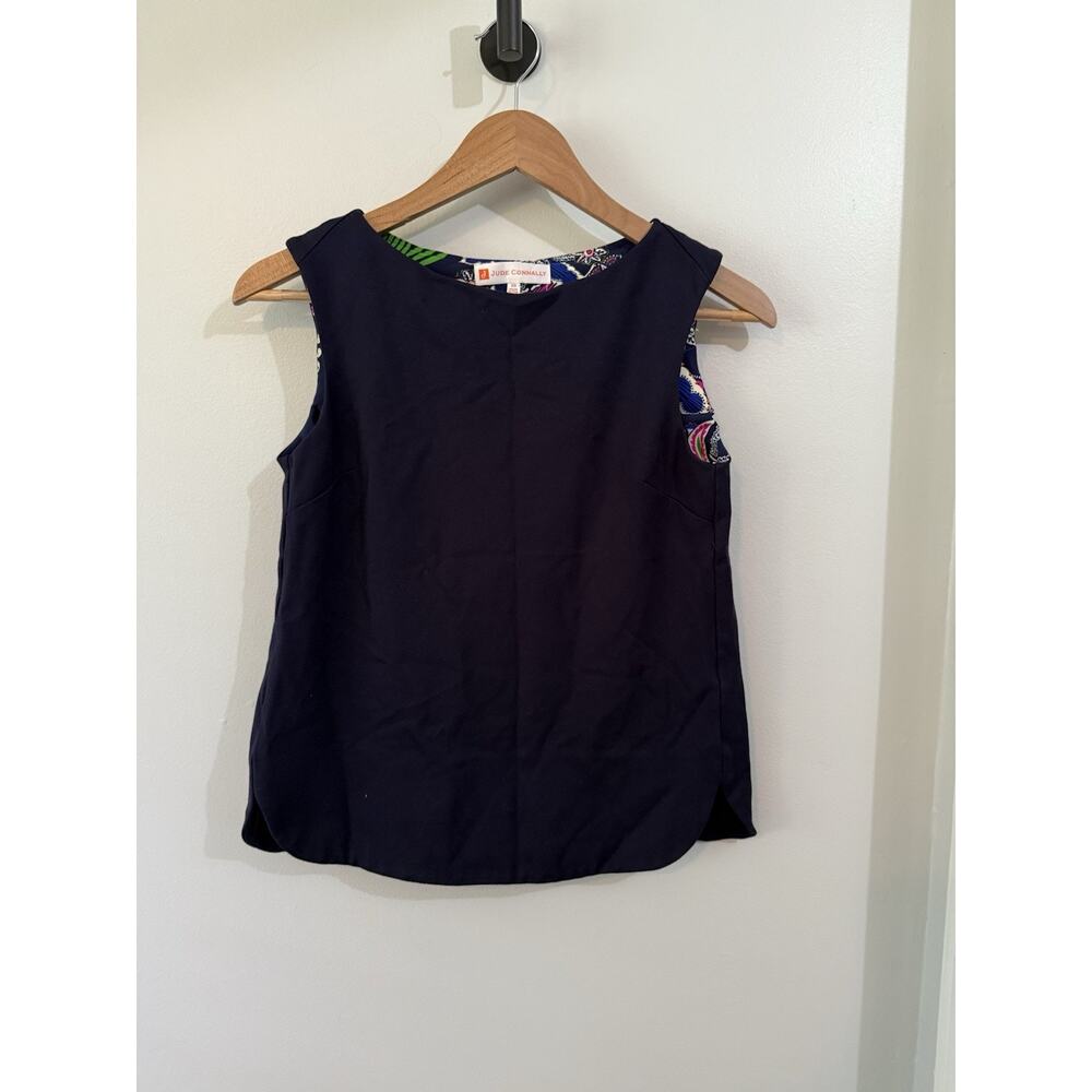 Jude Connally Top Womens XS Blue Jude Cloth Golf Tennis Tank Colorful Interior